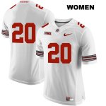 Women's NCAA Ohio State Buckeyes Pete Werner #20 College Stitched No Name Authentic Nike White Football Jersey WM20E22QH